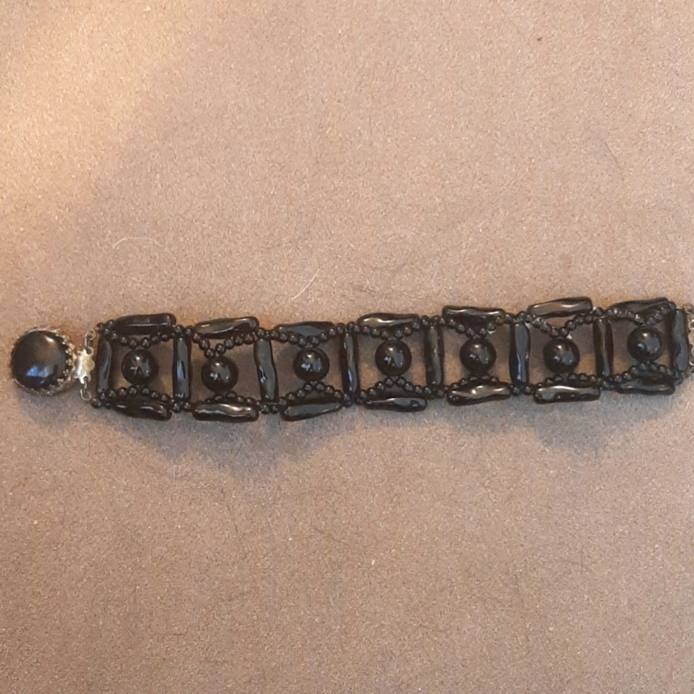 Antique black coral bracelet